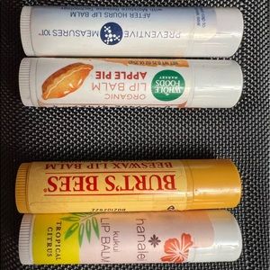 Variety of 4 unopened and unused lips balms